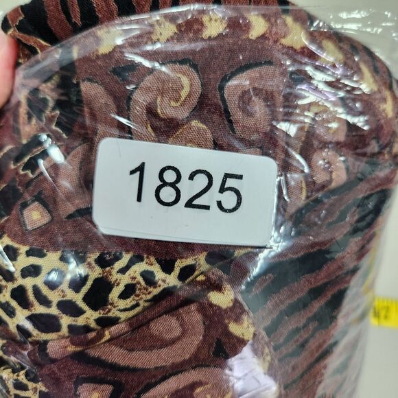 VTG Piccalino Womens Plus One Piece Shirt Dress Size 22W Maxi Animal Print Beads - Picture 10 of 11